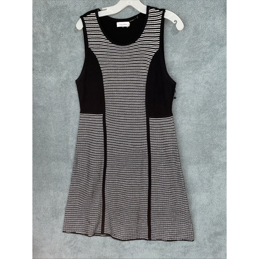 Calvin Klein Dress Womens Large Black Fit And Flare Sleeveless‎ Career Business
